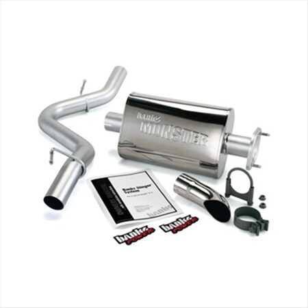 Banks 51314 Single Monster Exhaust System-2004 Jeep Wrangler 4.0L B76-51314